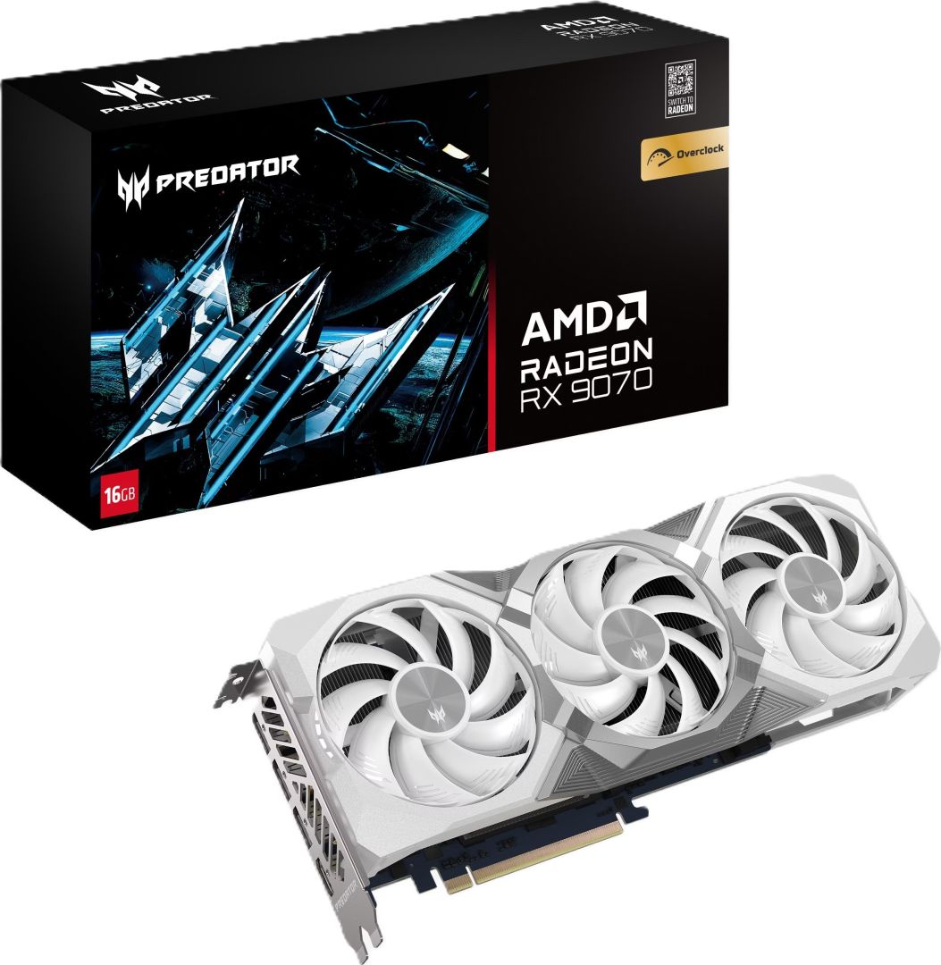 Videókártya Acer RX9070 16GB Predator BiFrost OC White
