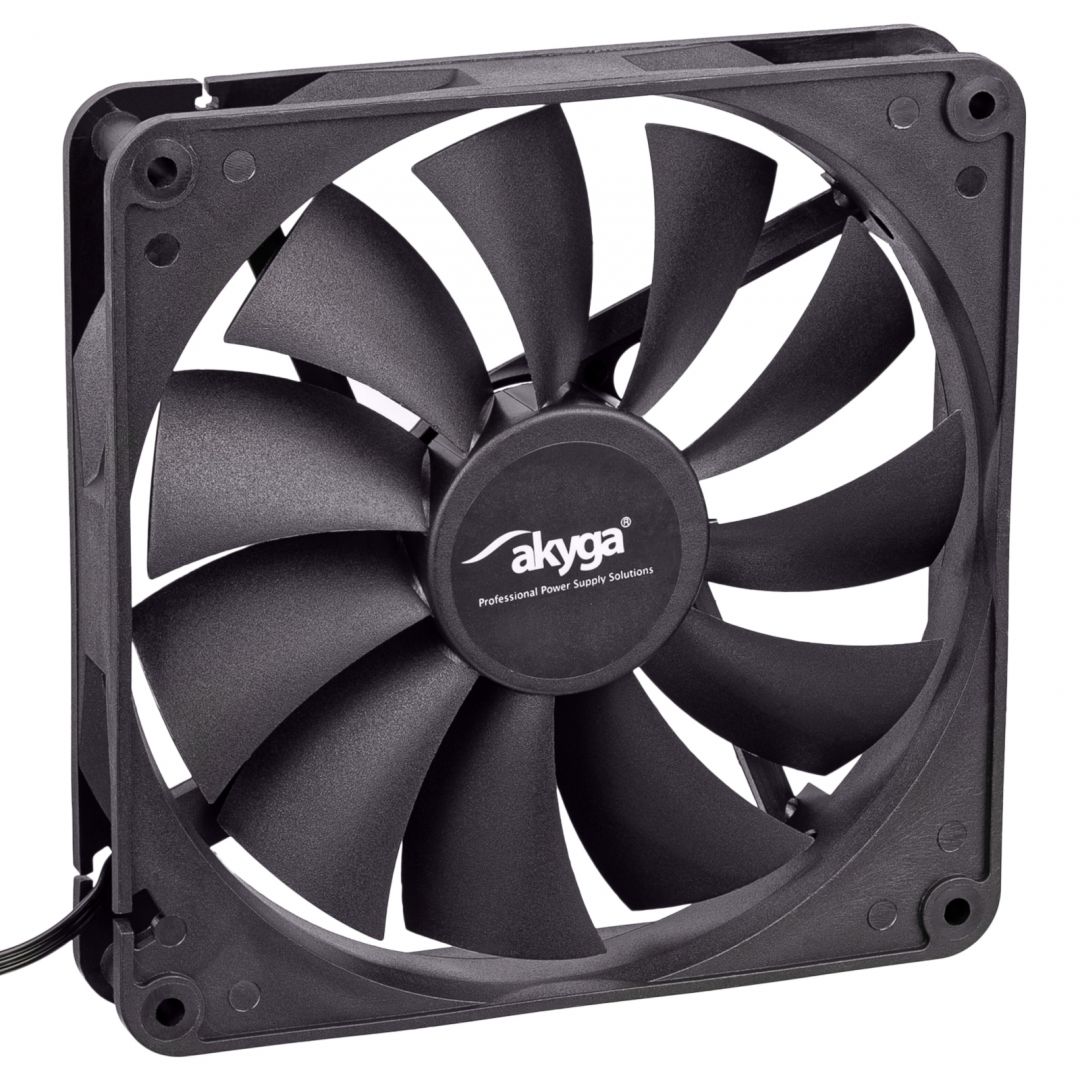 Ventilátorok, Hűtők, Előlapi panelek Akyga AW-14A-BK System Fan 140mm Black