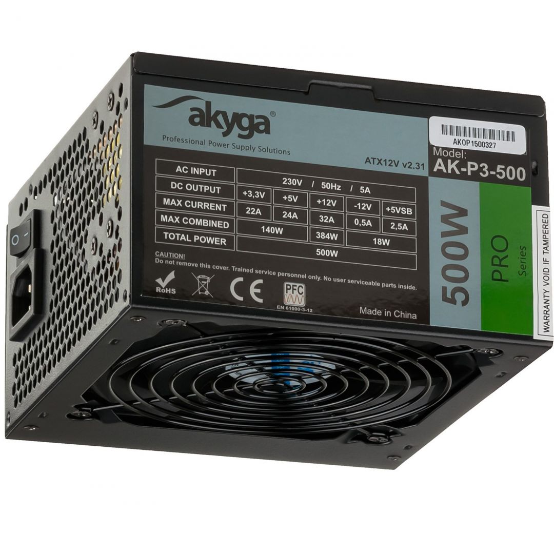 Tápegység Akyga 500W ATX AK-P3-500