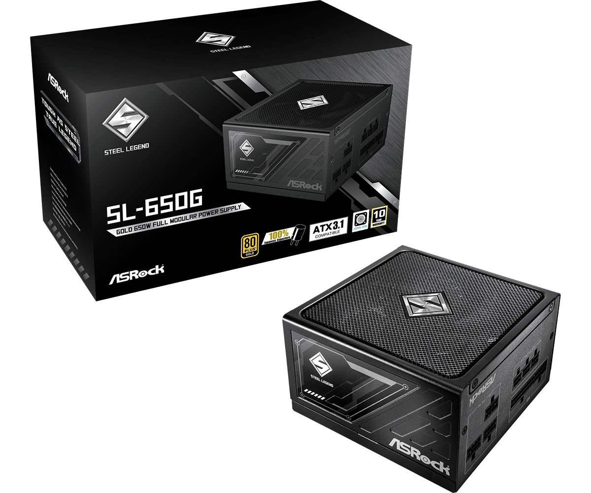 Tápegység ASRock 650W 80+ Gold Steel Legend SL-650G