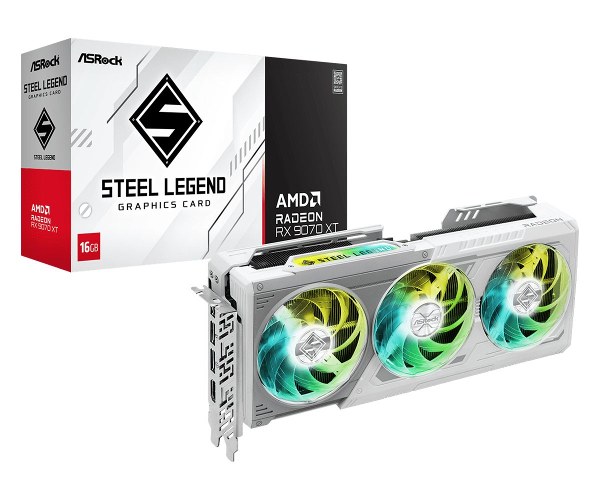 Videókártya ASRock Radeon RX9070 XT Steel Legend 16GB