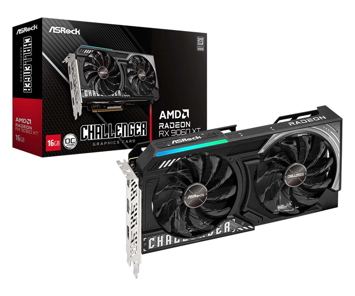Videókártya ASRock RX9060 XT Challenger 16GB OC