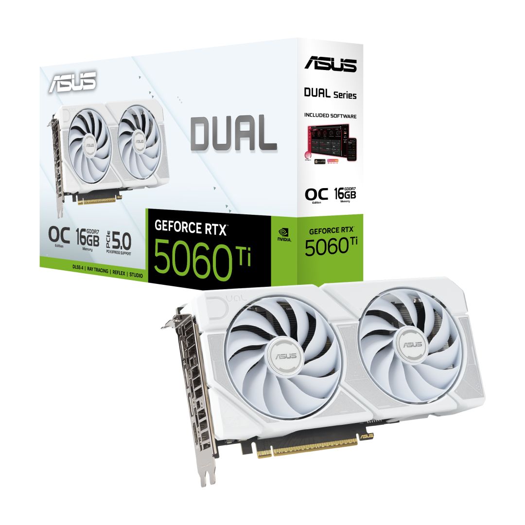 Videókártya Asus DUAL-RTX5060TI-O16G-WHITE