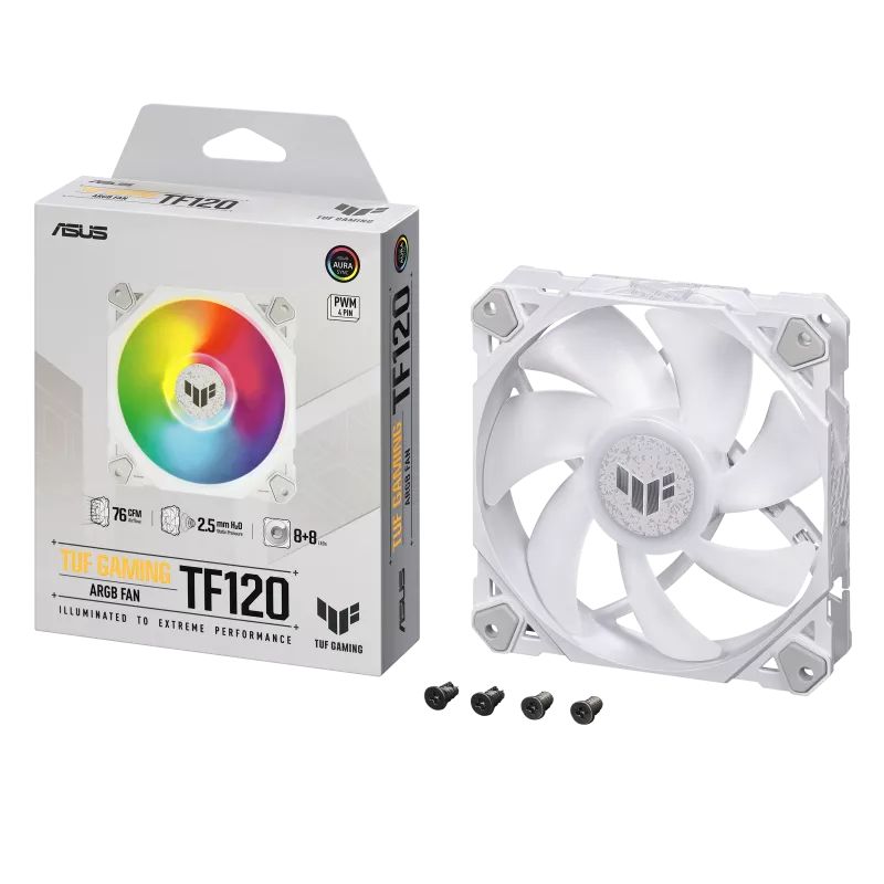 Ventilátorok, Hűtők, Előlapi panelek Asus TUF Gaming TF120 ARGB White