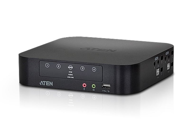 Switch ATEN 4-Port USB Mini DisplayPort/Audio Dual Display KVMP Switch + Cables
