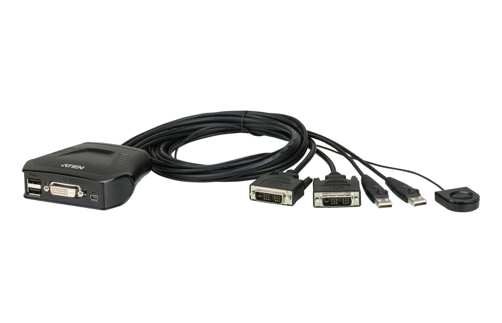 Switch ATEN CS22D 2-Port USB DVI Cable KVM Switch with Remote Port Selector