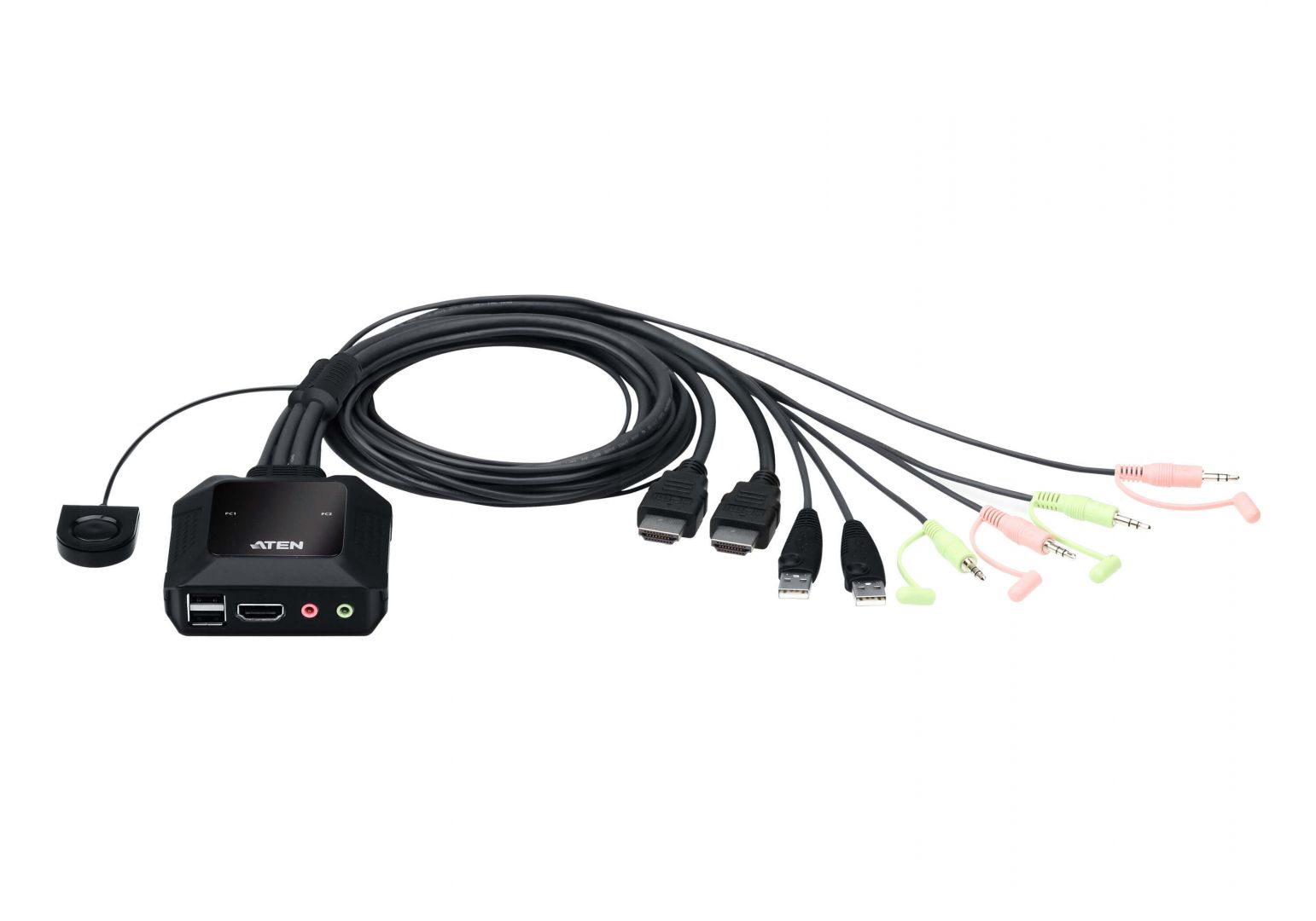 Switch ATEN CS22H 2-Port USB 4K HDMI Cable KVM Switch with Remote Port Selector