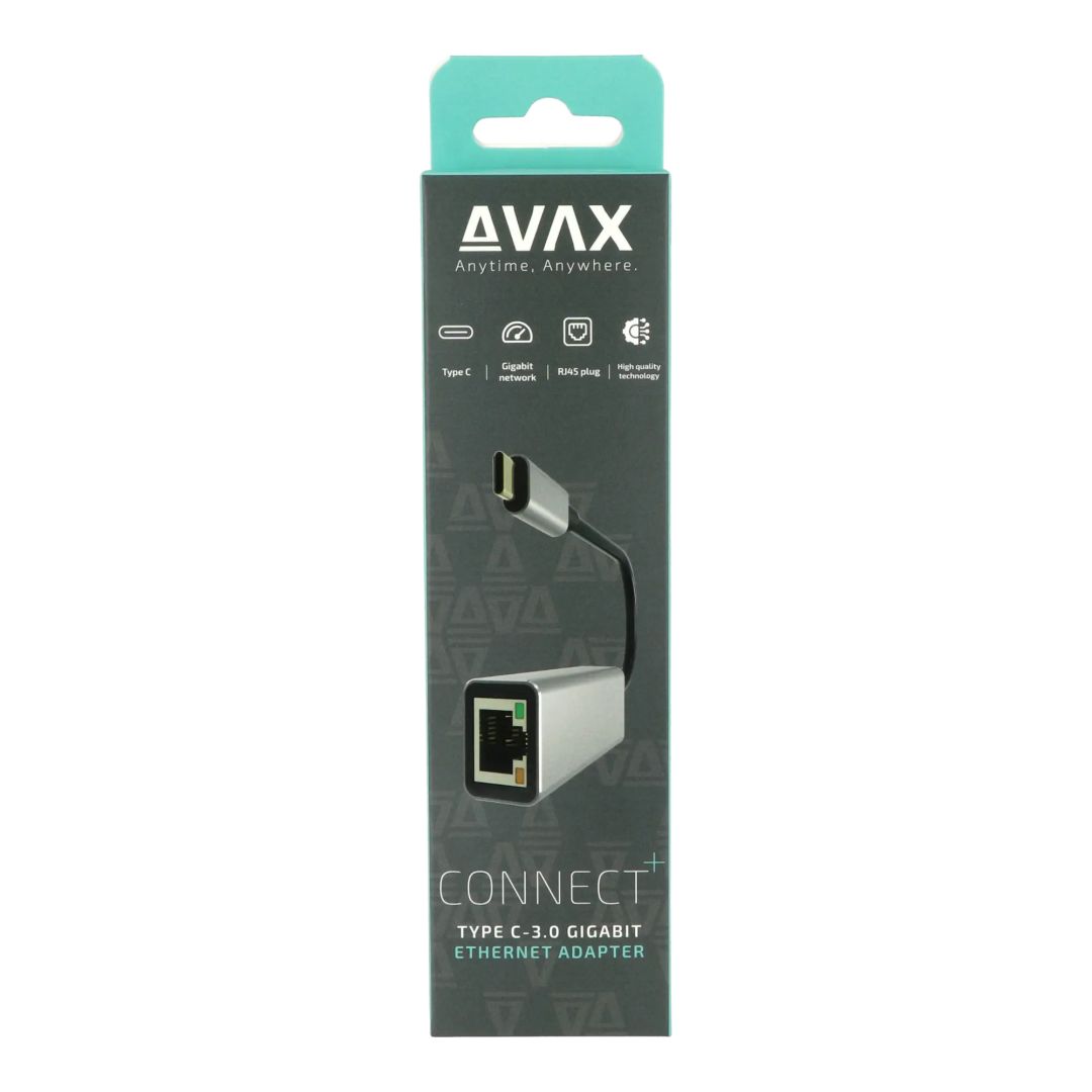 Hálókártya Avax AD604 CONNECT+ Type C 3.0 - Gigabit Ethernet adapter alumínium