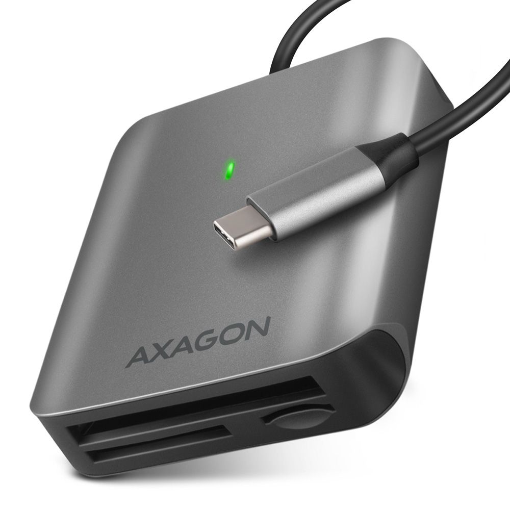 Kártyaolvasó AXAGON CRE-S3C SUPERSPEED USB-C UHS-II Card Reader Black