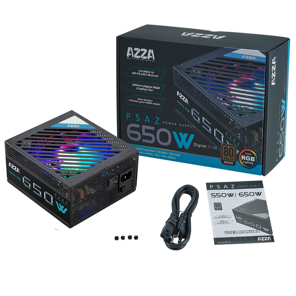 Tápegység AZZA 650W 80+ Bronze ARGB PSAZ