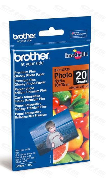 Fotópapír Brother Innobella Premium Plus 260g 10x15cm 20db Fényes Fotópapír