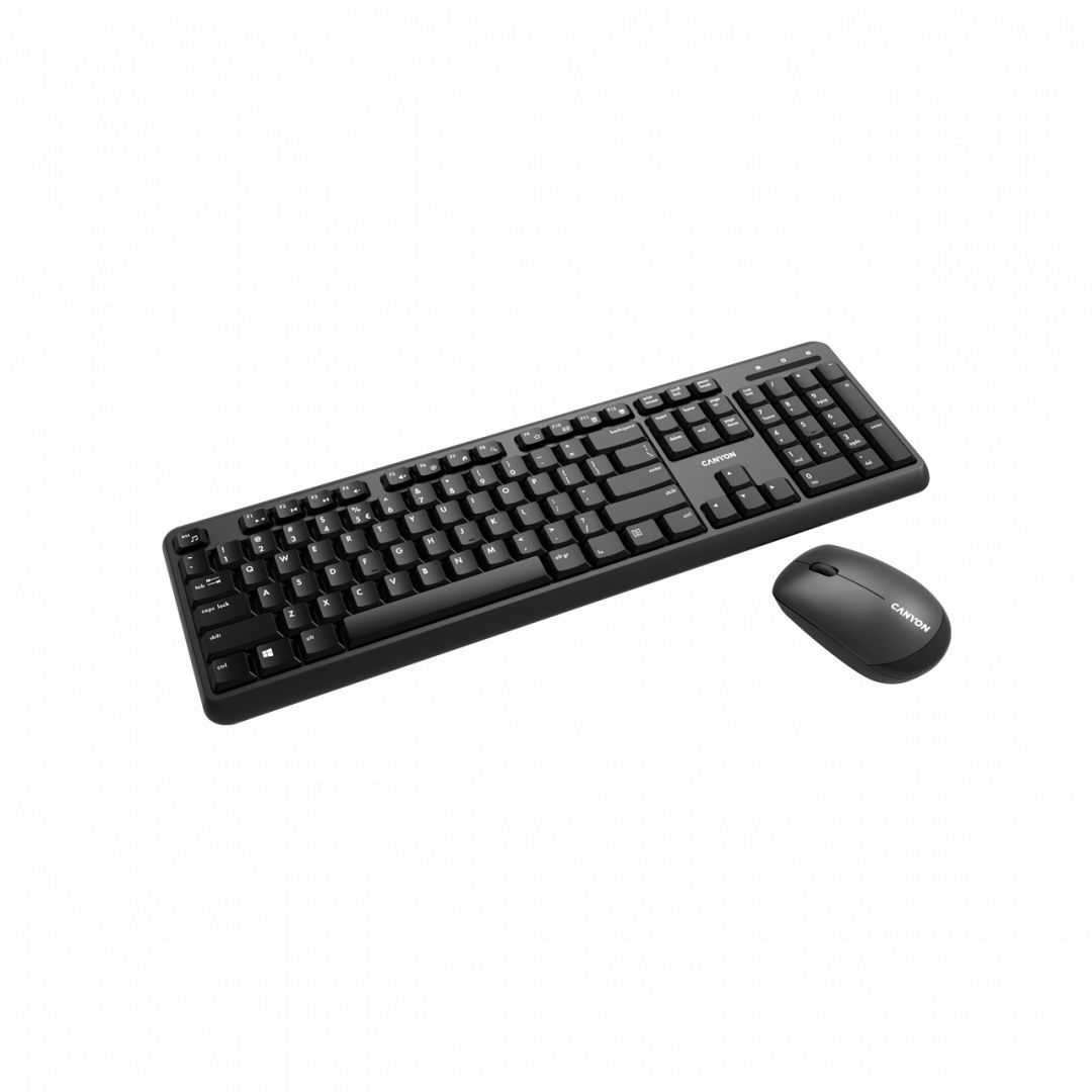 Billentyűzet Canyon CNS-HSETW02-HU Wireless combo keyboard and mouse Black HU