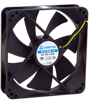 Ventilátorok, Hűtők, Előlapi panelek Chieftec AF-1225PWM Ház hűtő 4pin