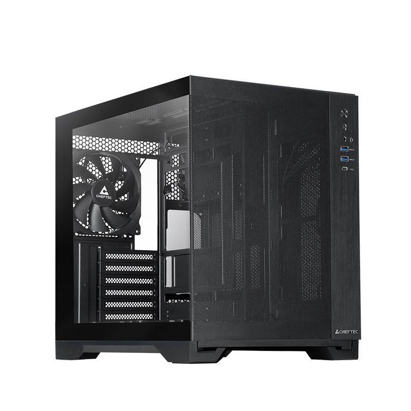 Ház Chieftec Visio Air Tempered Glass Black