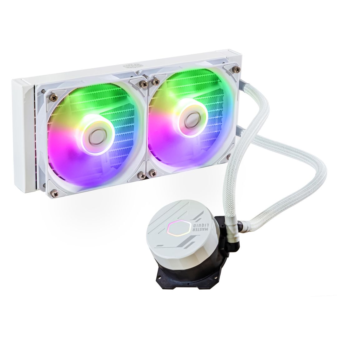 Ventilátorok, Hűtők, Előlapi panelek Cooler Master MasterLiquid 240L Core ARGB White
