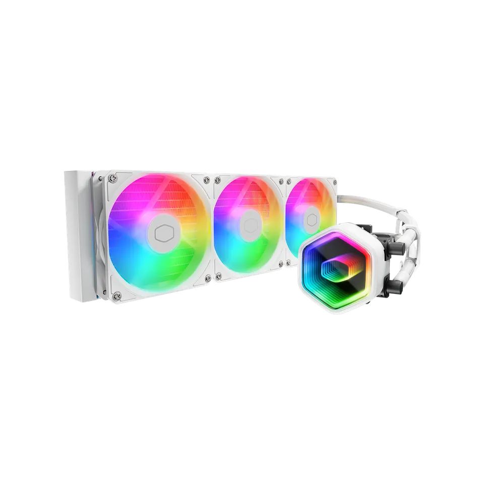 Ventilátorok, Hűtők, Előlapi panelek Cooler Master MasterLiquid 360 Core II White Edition