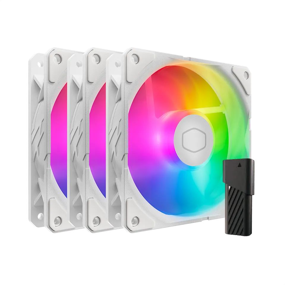 Ventilátorok, Hűtők, Előlapi panelek Cooler Master SickleFlow Edge 120 ARGB 3-pack Fan Kit White Edition