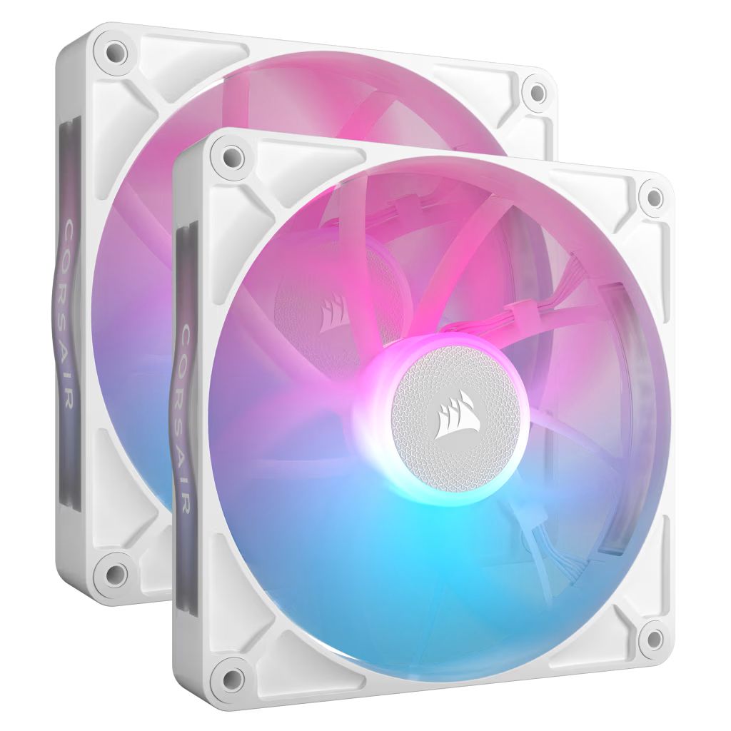 Ventilátorok, Hűtők, Előlapi panelek Corsair iCUE LINK RX140 RGB 140mm PWM Fan Twin Starter Kit White