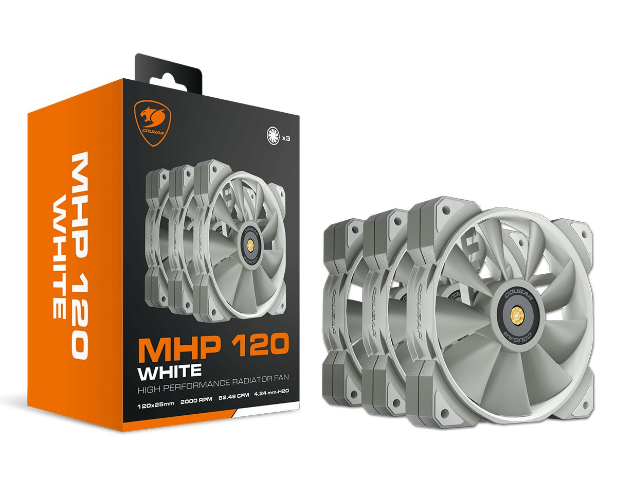 Ventilátorok, Hűtők, Előlapi panelek Cougar MHP 120 White (3-Pack)