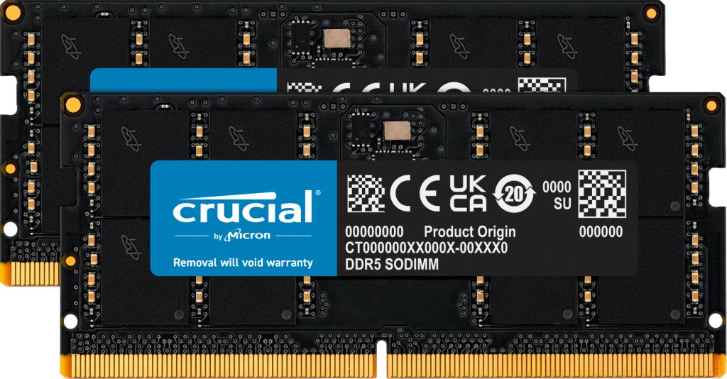 Memória (notebook) Crucial 128GB DDR5 5600MHz Kit(2x64GB) SODIMM
