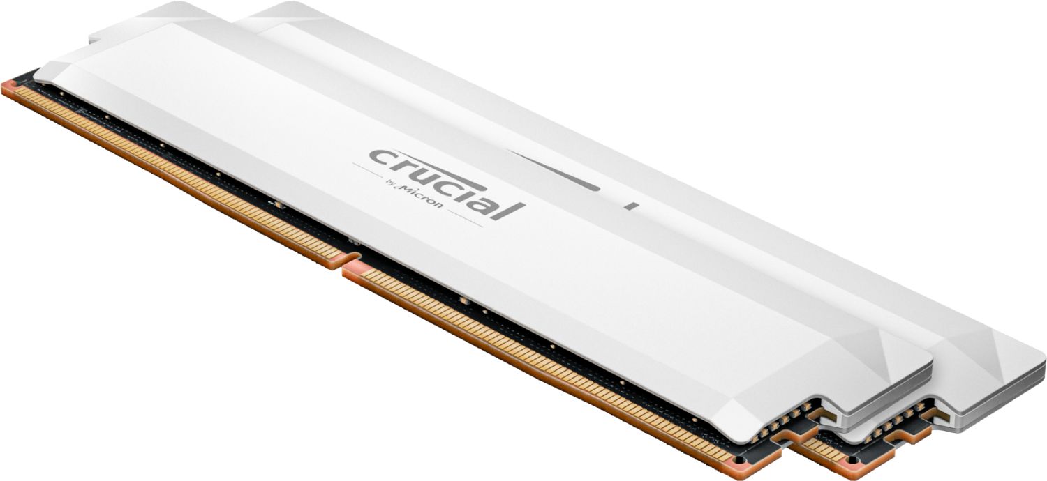 Memória Crucial 64GB DDR5 6400MHz Kit(2x32GB) UDIMM: OC Gaming Memory White