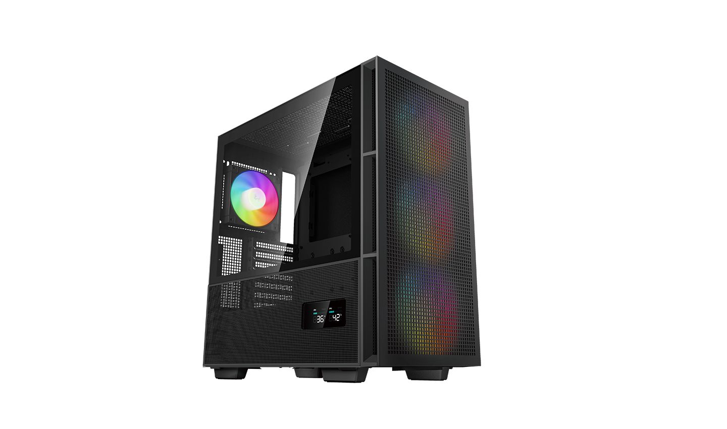 Ház DeepCool CH560 DIGITAL Tempered Glass Black