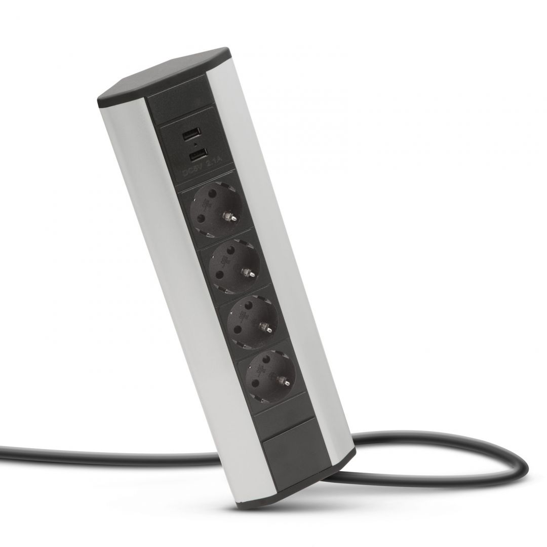 Elosztó Delight Hálózati Elosztó 4DIN 1,5m Aluminium