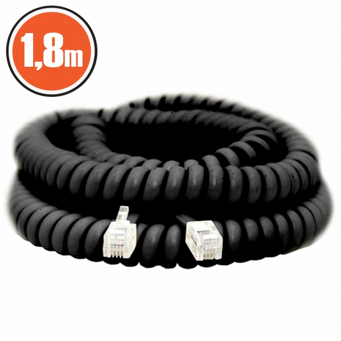 Hálózati kábelek Delight Telefonkábel 1,8m Black