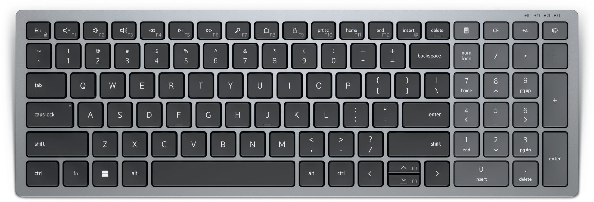Billentyűzet Dell KB740 Compact Multi-Device Wireless Keyboard Titan Gray HU