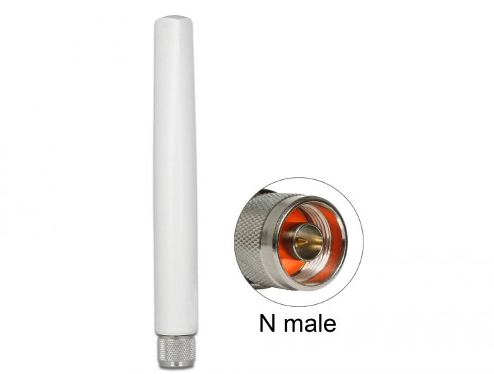 Antenna DeLock 433MHz Antenna N plug 1.45 dBi omnidirectional fixed outdoor White