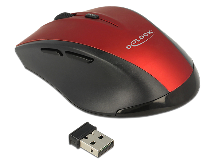 Egér DeLock Ergonomic optical 5-button mouse 2.4 GHz wireless