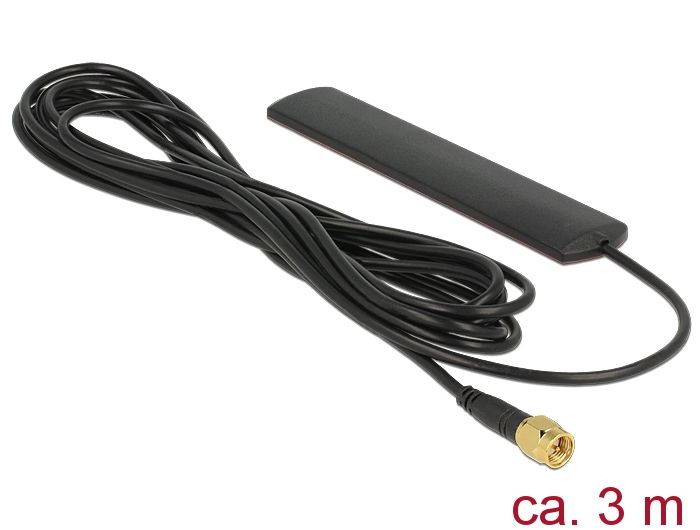 Antenna DeLock LTE Antenna SMA 3 dBi Omnidirectional Fixed Black Adhesive Mounting
