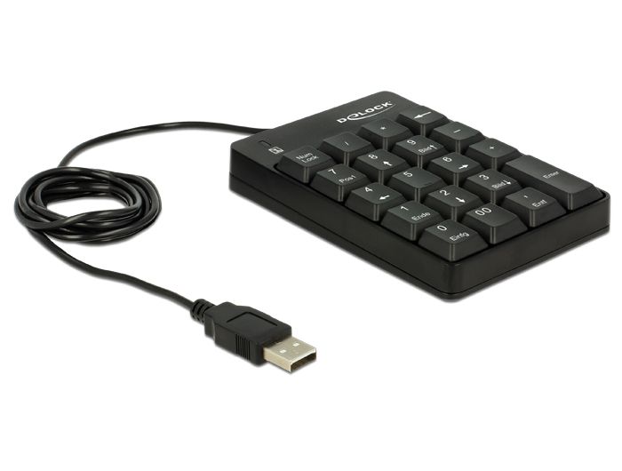 Billentyűzet DeLock USB Key Pad 19 keys Black