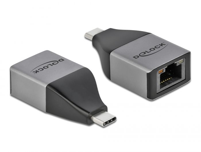 Hálókártya DeLock USB Type-C with Gigabit LAN Adapter