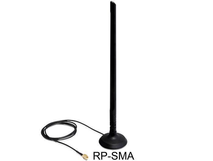 Antenna DeLock WLAN 802.11 b/g/n Antenna RP-SMA 6.5 dBi Omnidirectional Joint With Magnetic Stand