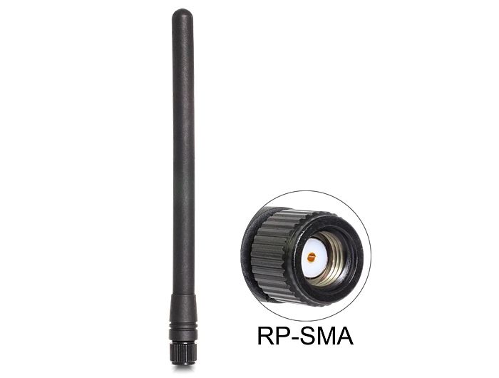 Antenna DeLock ZigBee 868 MHz Antenna RP-SMA 2 dBi omnidirectional fixed