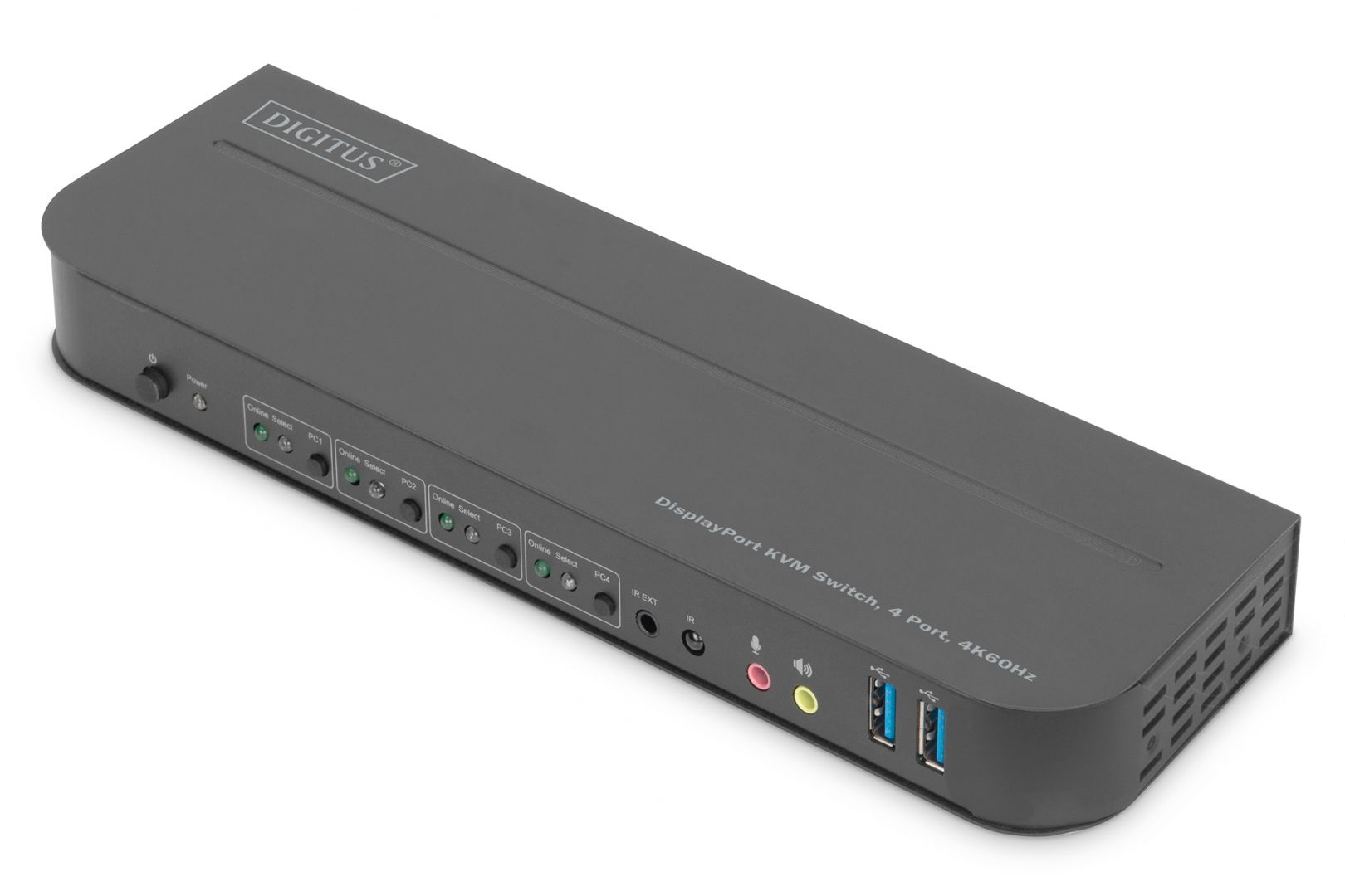 Switch Digitus KVM Switch, 4-Port, 4K60Hz, 4x DP in, 1x DP/HDMI out