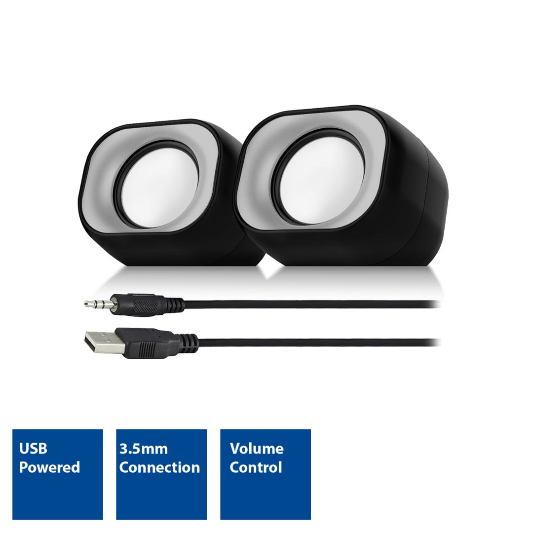 Hangszóró Eminent 2.0 Stereo speaker set for PC and laptop USB powered Black