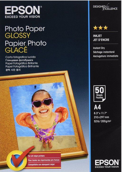 Fotópapír Epson Photo Paper Glossy 200g A4 50db Fényes Fotópapír
