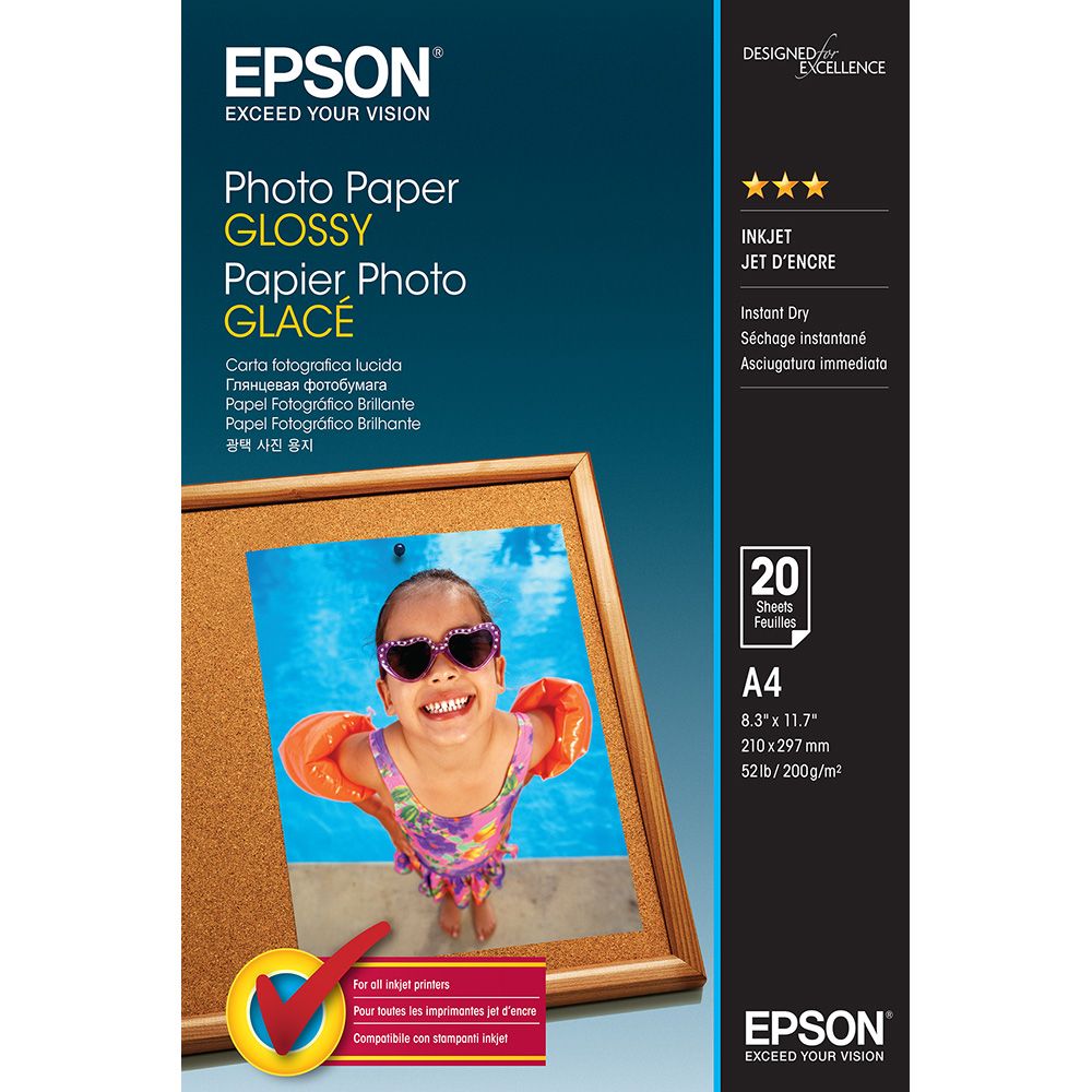 Fotópapír Epson Photo Paper Glossy 200g A4 20db Fényes Fotópapír