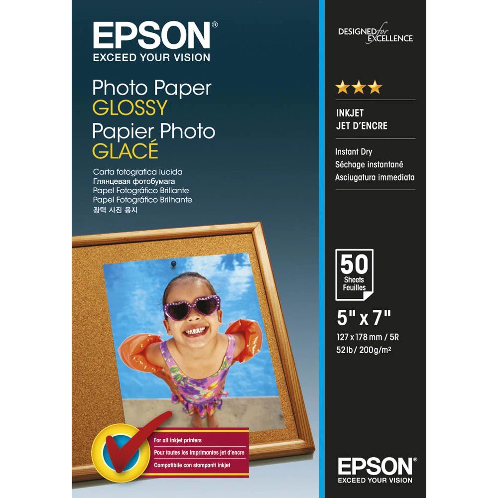 Fotópapír Epson Photo Paper Glossy 200g 13x18cm 50db Fényes Fotópapír
