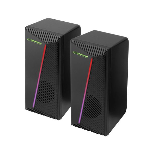 Hangszóró Esperanza EGS106 Nortec USB Speaker 2.0 RGB Black