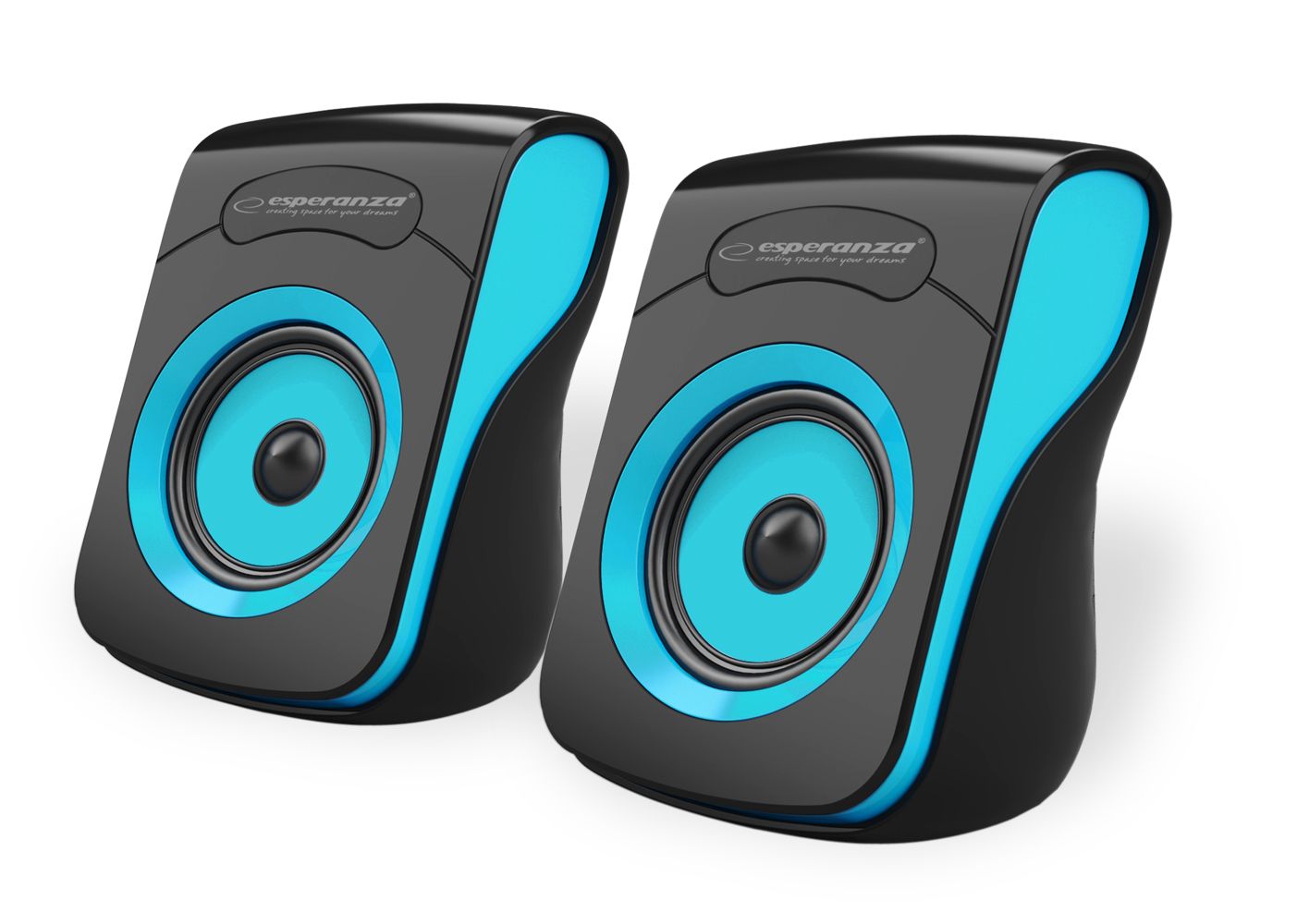 Hangszóró Esperanza Flamenco USB Stereo Speakers Black/Blue