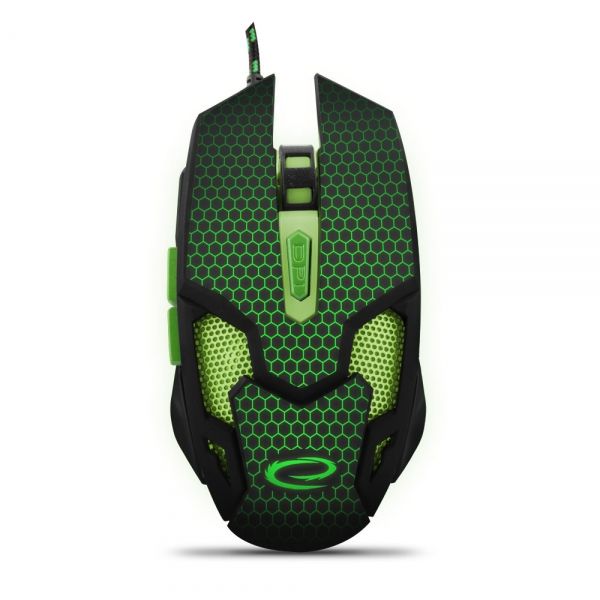 Egér Esperanza MX207 Cobra gaming mouse Black/Green