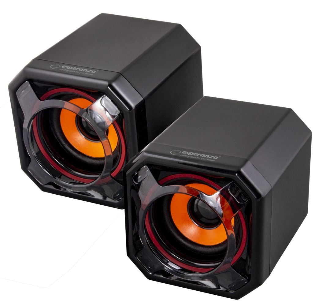 Hangszóró Esperanza Timba USB Stereo Speakers Black/Orange