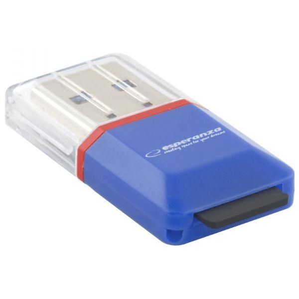 Kártyaolvasó Esperanza EA134 MicroSD Card Reader Blue