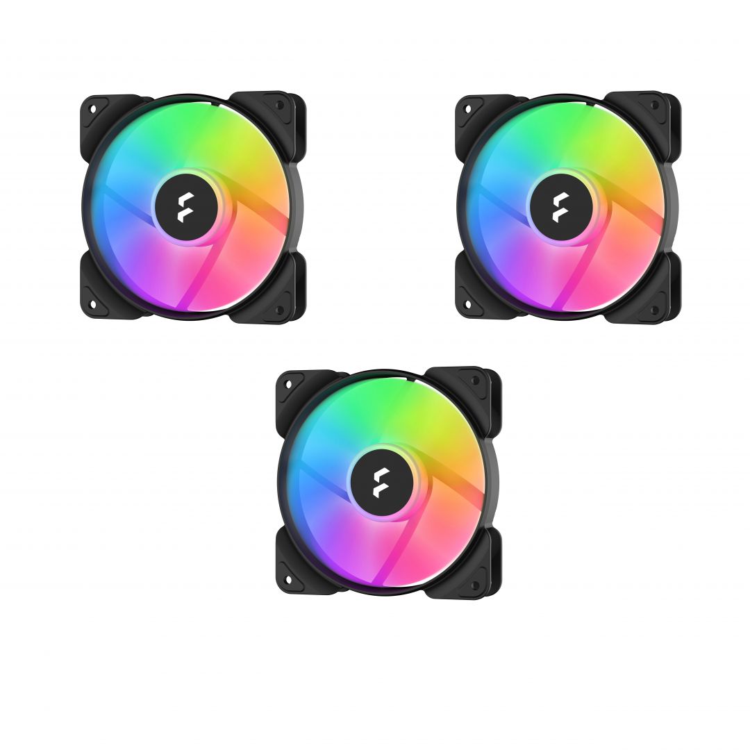 Ventilátorok, Hűtők, Előlapi panelek Fractal Design Aspect 12 RGB Black (3-pack)