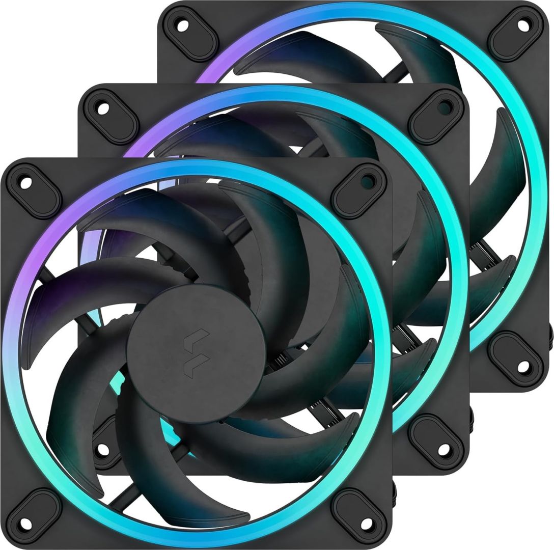 Ventilátorok, Hűtők, Előlapi panelek Fractal Design Momentum 12 RGB Black (3-pack)