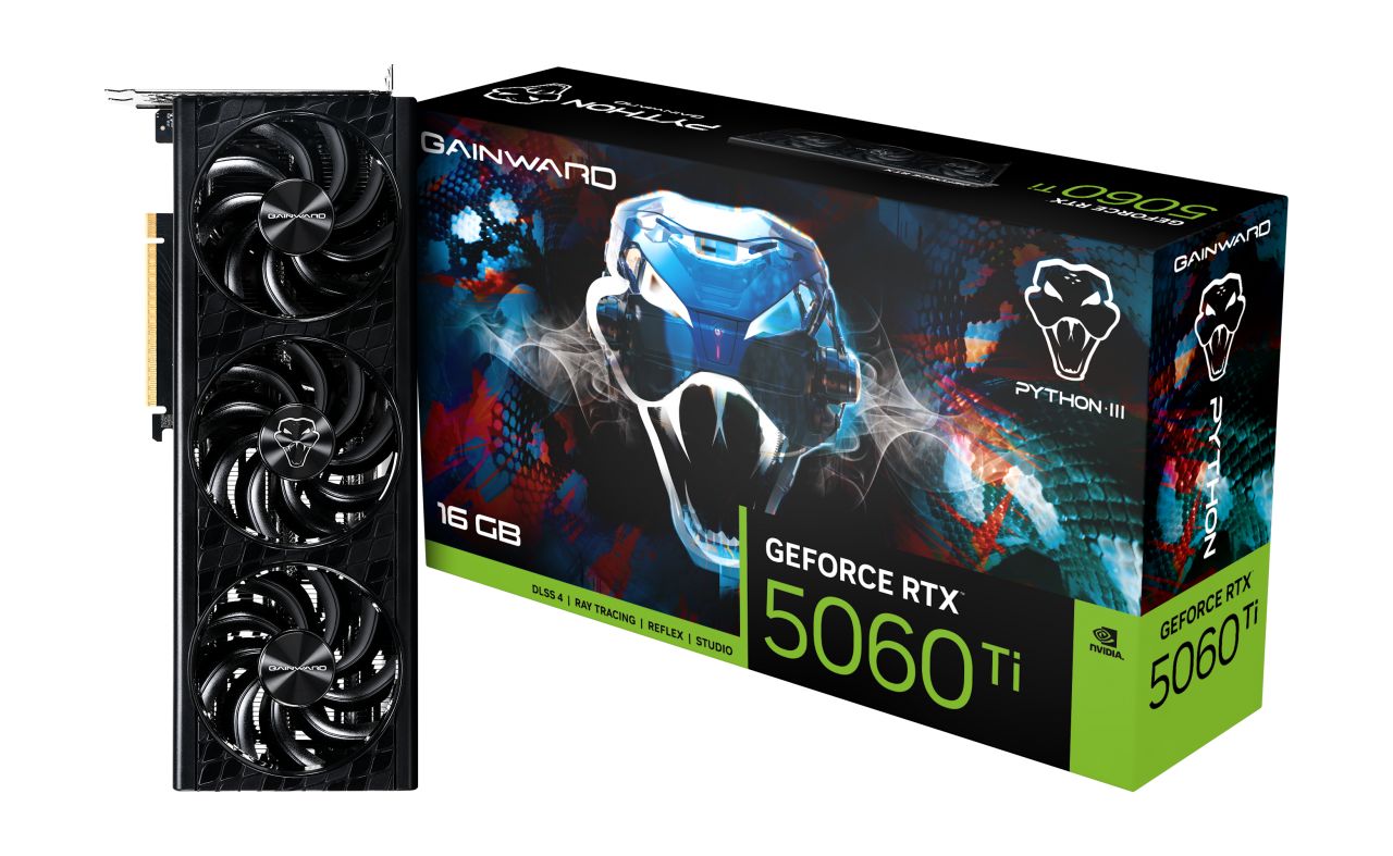 Videókártya Gainward GeForce RTX5060 TI 16GB DDR7 Python III
