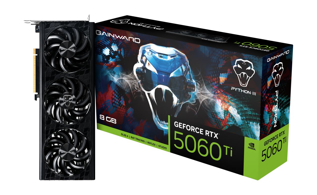 Videókártya Gainward GeForce RTX5060 TI 8GB DDR7 Python III